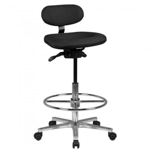 Arbeitsstuhl Rollhocker mit Lehne Höhenverstellbar Drehhocker Hocker Stehhilfe - Bild 1 von 7