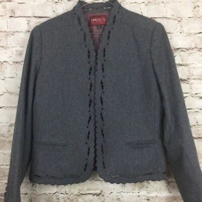 Abrigo Blazer Sasson Gris Jaspeado Mezcla Lana Preppy Mujer De Colección Años 80  Foto 1 de 4