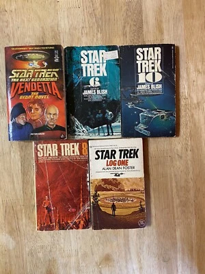 Star Trek Book Lot Of 5 PB 8 10 6 Log One Vendetta Paperback Foster Blish David - Image 1 of 4