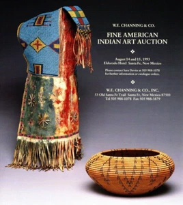 1993 AMERICAN INDIAN CRADLE BOARD EXHIBIT PRINT AD, BASKET, ART AUCTION PRINT AD - Picture 1 of 2