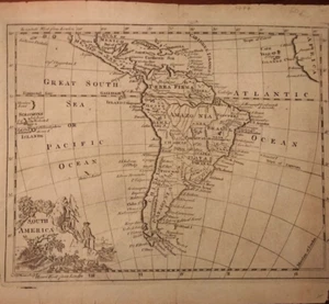 1770 SÜDAMERIKA GEOGRAPHISCHE KARTE GRAVEUR THOMAS PHINN - Bild 1 von 4