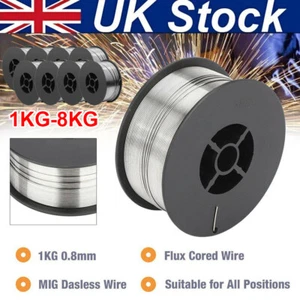 1KG-8KG Gasless Welding Wire MIG Flux Cored Wires Reel Spool Roll 0.8mm E71T-GS - Picture 1 of 17