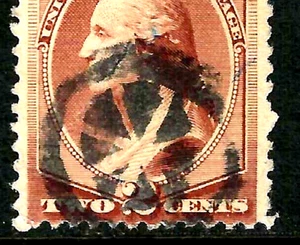 SC #210 RADIAL GEOMEATRIC Fancy Cancel 2 Cent Washington Banknote 1883 US 58F55 - Bild 1 von 2