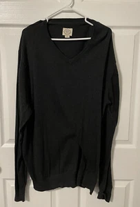 Herren XXL Pullover V-Ausschnitt Pulli St John's Bay 2XL Baumwolle weich Strick dunkelgrau  - Bild 1 von 3