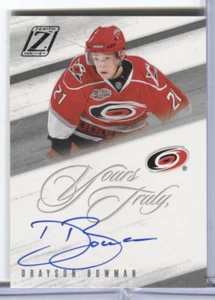 Drayson Bowman Yours Truly Signed Card Zenith Hockey  BO Panini 033120DBCD - Picture 1 of 2