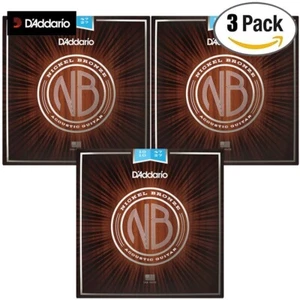 3-PACK D'Addario NB1047-12 Nickel Bronze 12-String Acoustic Guitar Strings Light - Picture 1 of 1