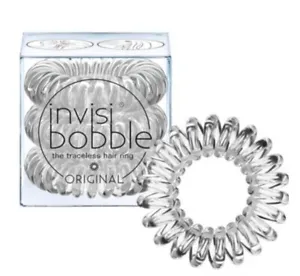 Set of 2 Invisibobble Power Traceless Hair Ring Crystal Clear - Picture 1 of 4
