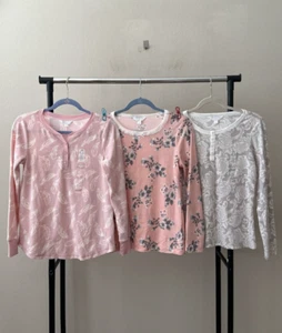 NWT! Lot of 3 Charter Club Sz XS Long Sleeves Fleece Henley Pajama Top Bundle - Picture 1 of 10
