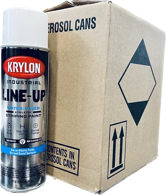 Krylon 8305 6 PK Industrial Line-Up WB Athletic Striping Paint WHITE - 17 oz