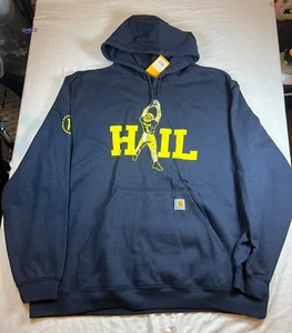 2XL Men Barstool Michigan UNIVERSITY College Sweatshirt Hoodie Blue New Tag HAIL - Picture 1 of 24
