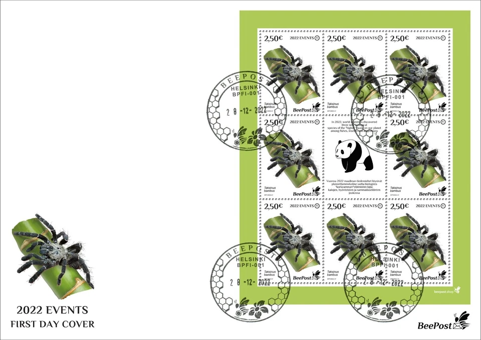 Events 2022 Discovered New Spider FDC Stamps BeePost Finland First Day Cover - Image 1 of 1