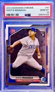 2024 Bowman Chrome 41 Shota Imanaga PSA Gem Mint 10 Cubs RC - Bild 1 von 2