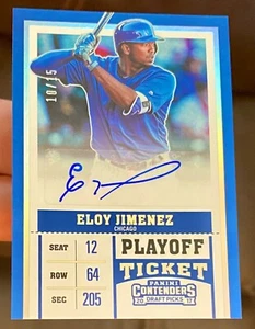 ELOY JIMENEZ ROOKIE AUTOGRAMM 2017 Panini Contenders Ticket #2 Auto RC Folie/15 - Bild 1 von 5