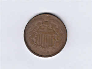 RARE USA COIN - 2 CENTS 1866 - UNION SHIELD - VF - KM# 94 🇺🇸