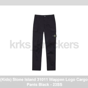 (Kids) Stone Island 31011 Wappen Logo Cargo Pants Black - 23SS - Picture 1 of 1