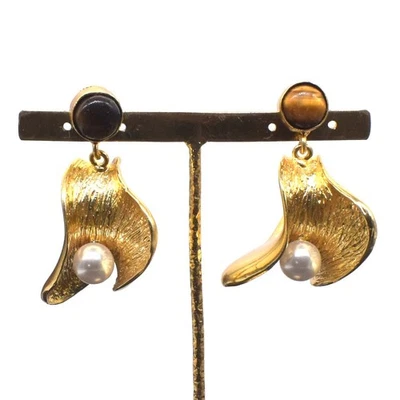 Pendiente de joyería chapado en oro único hecho a mano con piedras preciosas ojo de tigre b370 Foto 1 de 4