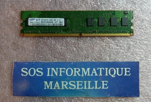 Barrette Mémoire SAMSUNG 1GB 1Rx8 PC2-6400U-666-12-ZZ (M378T2863EHS-CF7) - Picture 1 of 4