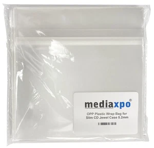 1000 OPP Plastic Wrap Bag for Slim CD Jewel Case 5.2mm - Afbeelding 1 van 2