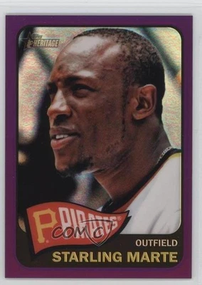 2014 Topps Heritage Chrome Purple Refractor Starling Marte #THC-205 - Image 1 of 2