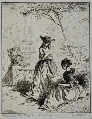 CHARLES JACQUES (1813-1894) EAU FORTE  IMPRIME CHEZ DELATRE  (1880)  /2 - Photo 1/2