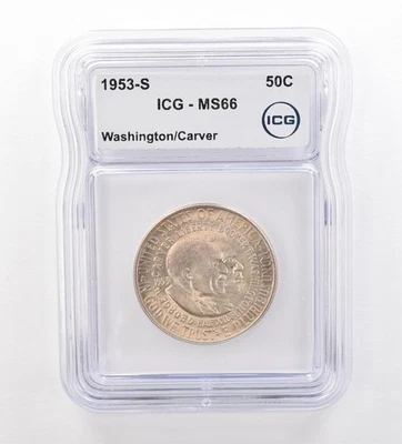 1953-S Washington Carver Commemorative Dollar MS66 ICG Beautiful Tone *7510 - Image 1 of 3