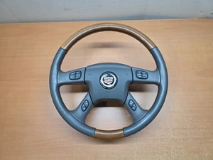 03-06 CADILLAC ESCALADE EBONY LEATHER WOODGRAIN STEERING WHEEL - Picture 1 of 19