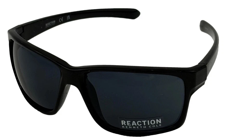 Gafas de sol Kenneth Cole Reaction para hombre negras envolventes rectangulares de plástico KC1436-01A Foto 1 de 3