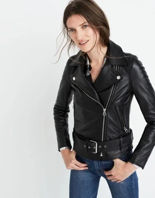 Madewell Ultimate Leather Motorcycle Jacket MED NEW B0648 DISCONTINUED RARE - Image 1 of 4