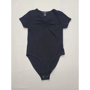 Forever 21 Girls Black Ribbed Bodysuit Size 7/8 Kids Girls - Picture 1 of 3