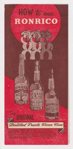 Vintage 1937 Ronrico advertising BROCHURE 'How to Use Ronrico' Puerto Rican rum - Picture 1 of 5