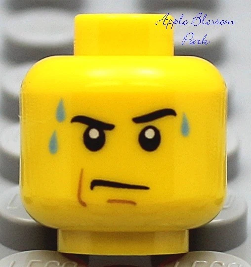 NUEVO Lego City Hombre MINIFIGURA CABEZA Niño con Sudor y Sonrisa -Dino/Reinos/Piratas/Castillo Foto 1 de 1