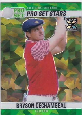 2021 Pro Set Sports Metal Stars Green Crystals #8 Bryson DeChambeau Rookie 3/5 - Image 1 of 2