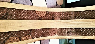 MATERIAL ITALIANO LARGO METALIZADO MARRÓN SEMI TRANSPARENTE MODERNO Corredor de Mesa 22" x 2yd.17 Foto 1 de 4