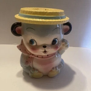 Vintage Rubens Originals 50er Teddybär Keksdose #575 Japan Kitsch mit Aufkleber - Bild 1 von 8