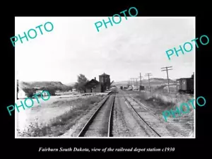 OLD 8x6 HISTORIC PHOTO OF FAIRBURN SOUTH DAKOTA RAILROAD DEPOT STATION c1930 - Imagen 1 de 1