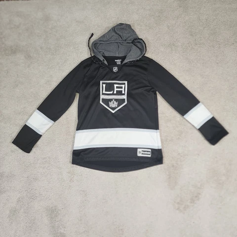 LA KINGS NHL Hockey Hoodie Reebok Womens Hooded Sweatshirt Black Medium Cover