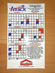 1990-91 ATLANTA ATTACK GEORGIA POWER GOODCENTS SOCCER MAGNET A SCHEDULE SKED - Picture 1 of 1