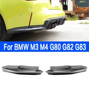 Carbon Fiber Rear Bumper Corner Splitter Extension Spat For BMW G80 M3 21-24 - Picture 1 of 13