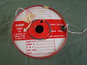 Vintage Drahtspule Hochtemp Draht Co Long Island NY Spule kunststoffbeschichteter Draht 301702 - Bild 1 von 7