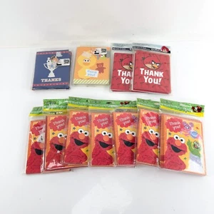 Kids Thank You Notes 10 Pack Lot 8 Sesame Street, 2 Angry Birds, 1 Sports NEW - Picture 1 of 7