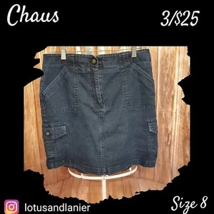 Falda de mezclilla Chaus Cargo talla 8 a la venta - Imagen 1 de 3