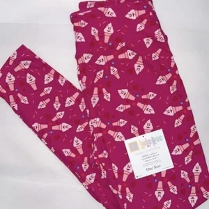 NUEVO Leggings Lularoe Rosa Helado Corazones Talla OS TALLA ÚNICA SIN USAR Raro - Imagen 1 de 6