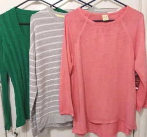 New 3 Pc Faded Glory Ladies Size Large 12-14 Casual Tops / Sweater  - Picture 1 of 14