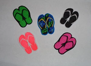 "Flip Flops/ Sandals" Iron-On Embroidered Patch- MANY COLORS & Hawaiian - Picture 1 of 6