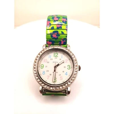 Reloj para mujer BONGO BG9606 verde y rosa, estrás de Accutime totalmente funcional Foto 1 de 4