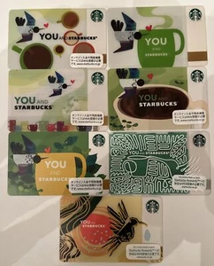 Lot Of 7 Starbucks 2012-2018 Tohoku Japan Cards + Holder Stickers - Picture 1 of 4