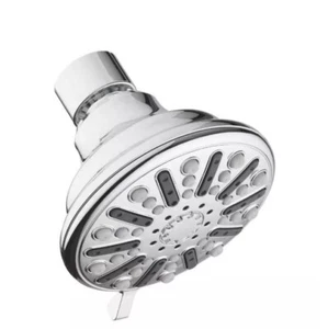 3-Spray Patterns 3.5 in. Single Wall Mount Fixed Shower Head in Chrome - Picture 1 of 4