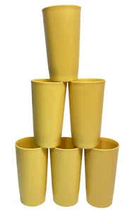 Lot of 6 Vintage Tupperware #873 Stackable Drinkware Tumblers Harvest Gold - Imagen 1 de 11