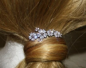 Bridal Hair Comb Rhodium Plated Copper Cubic Zirconia Wedding Prom Bridesmaid - Picture 1 of 8