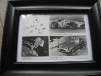 Stirling Moss autographed Racing Hall of Fame 6" x 9" Frame - Image 1 of 2
